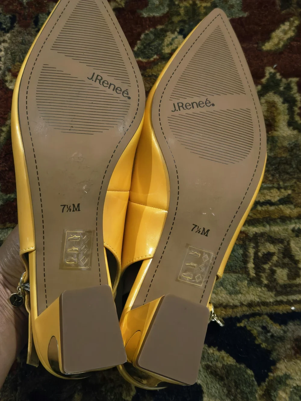 J.Renee Yellow Pointed Slingback Heels with Buckle Strap